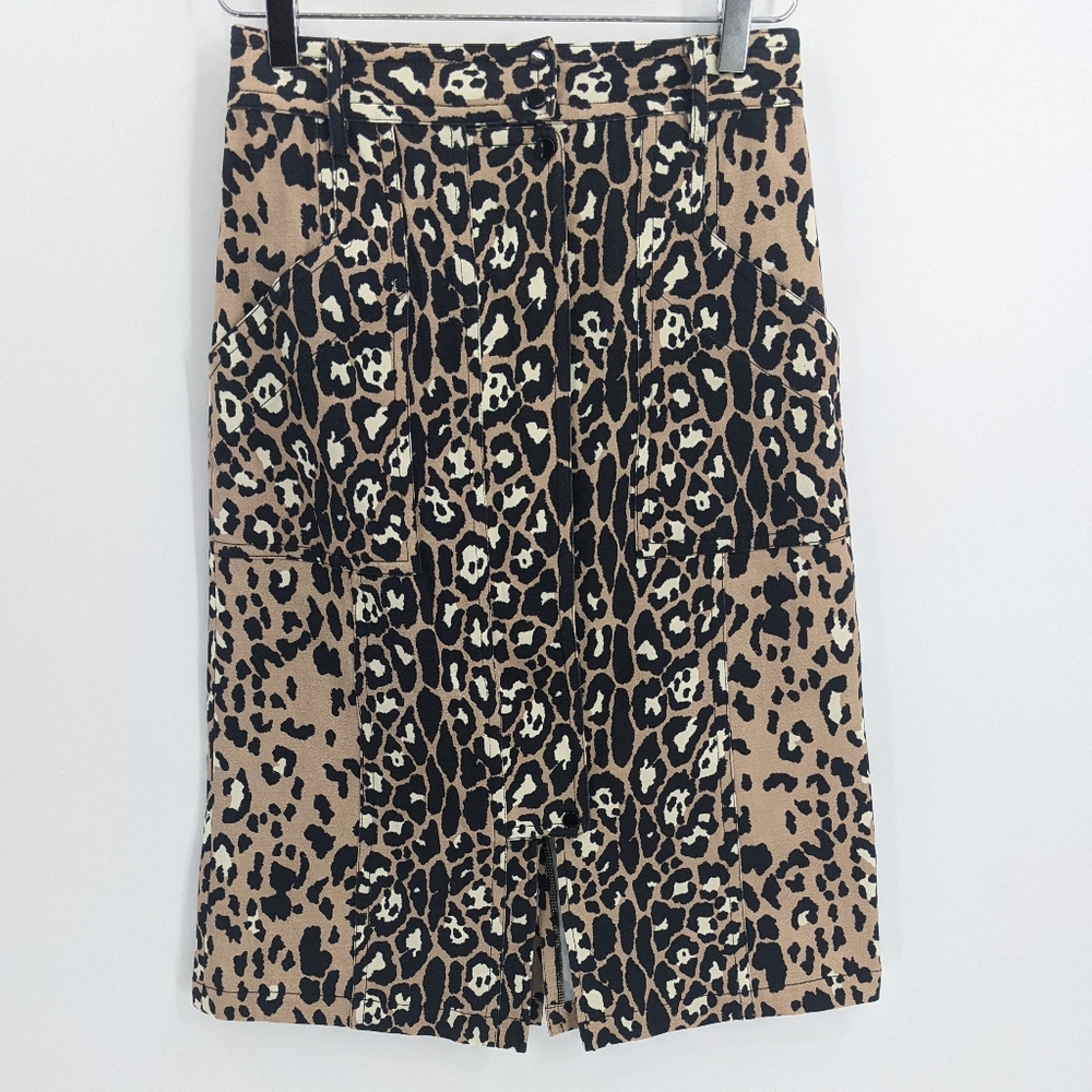 Tracy Reese Leopard High Wasited Straight Skirt